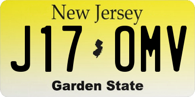 NJ license plate J17OMV
