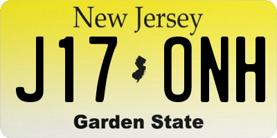 NJ license plate J17ONH