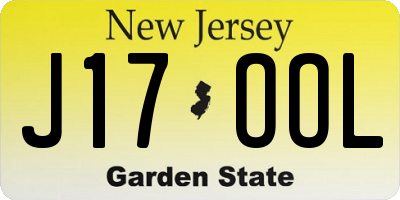 NJ license plate J17OOL
