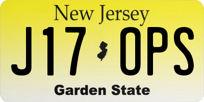 NJ license plate J17OPS