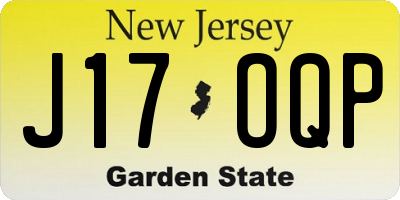 NJ license plate J17OQP