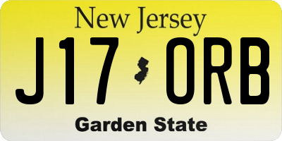 NJ license plate J17ORB