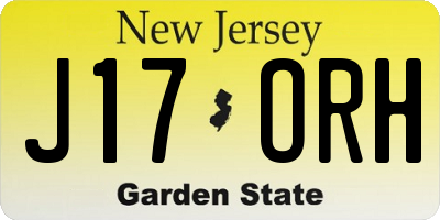 NJ license plate J17ORH