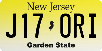 NJ license plate J17ORI