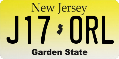 NJ license plate J17ORL