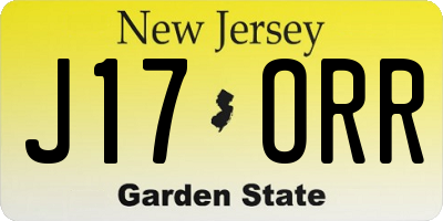 NJ license plate J17ORR