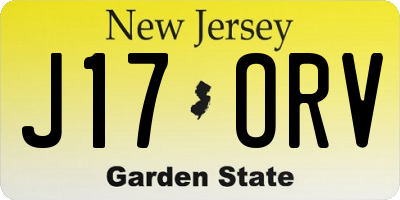 NJ license plate J17ORV