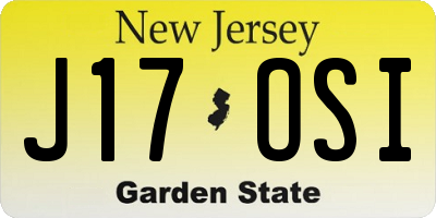NJ license plate J17OSI