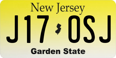 NJ license plate J17OSJ