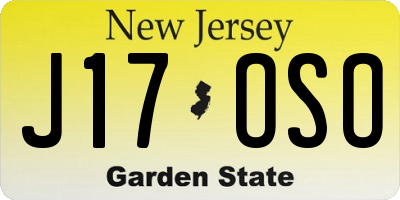 NJ license plate J17OSO