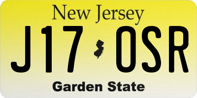 NJ license plate J17OSR