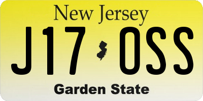 NJ license plate J17OSS
