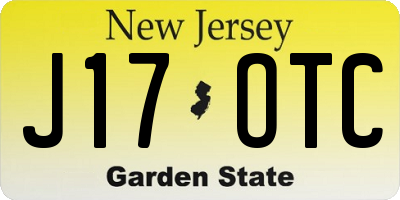 NJ license plate J17OTC