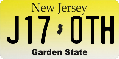 NJ license plate J17OTH