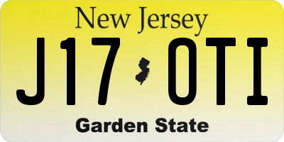 NJ license plate J17OTI