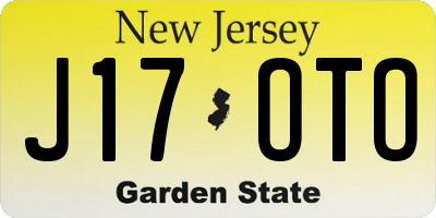 NJ license plate J17OTO