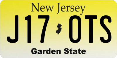 NJ license plate J17OTS