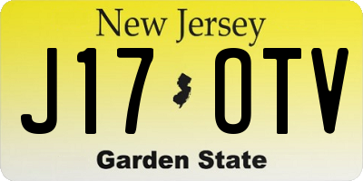 NJ license plate J17OTV