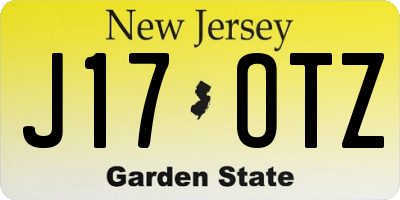 NJ license plate J17OTZ