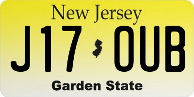 NJ license plate J17OUB