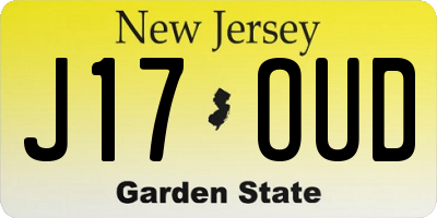 NJ license plate J17OUD
