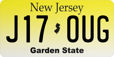 NJ license plate J17OUG