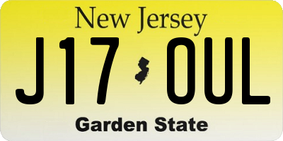 NJ license plate J17OUL
