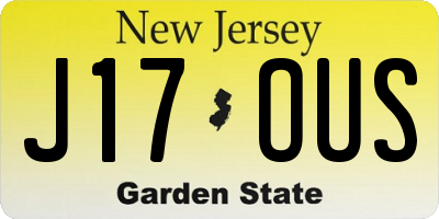 NJ license plate J17OUS