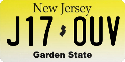 NJ license plate J17OUV