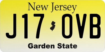NJ license plate J17OVB