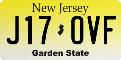 NJ license plate J17OVF