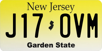 NJ license plate J17OVM