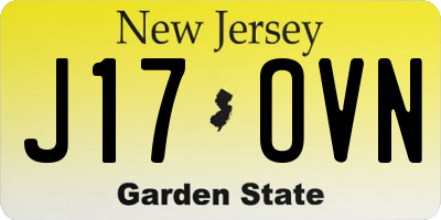 NJ license plate J17OVN