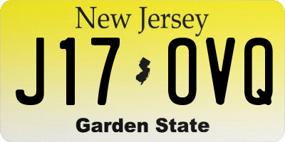 NJ license plate J17OVQ