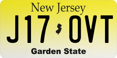 NJ license plate J17OVT