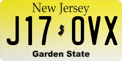NJ license plate J17OVX