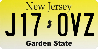 NJ license plate J17OVZ