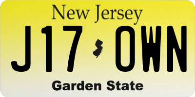 NJ license plate J17OWN