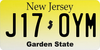 NJ license plate J17OYM