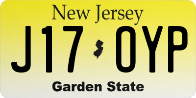NJ license plate J17OYP