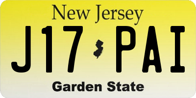 NJ license plate J17PAI