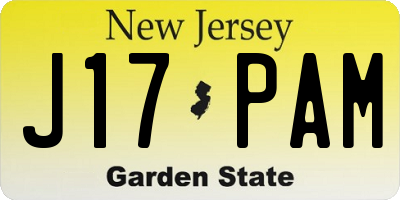 NJ license plate J17PAM