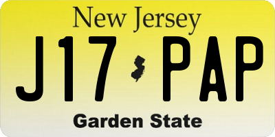 NJ license plate J17PAP