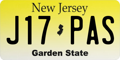 NJ license plate J17PAS