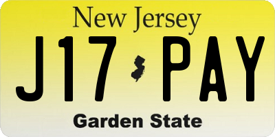 NJ license plate J17PAY