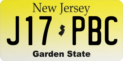 NJ license plate J17PBC