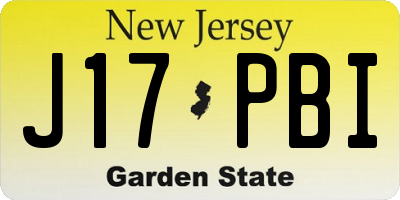 NJ license plate J17PBI