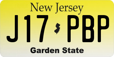 NJ license plate J17PBP