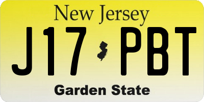 NJ license plate J17PBT