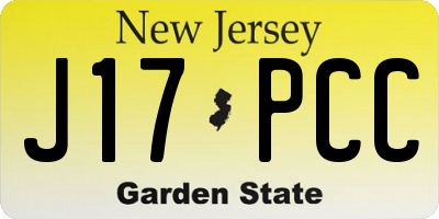 NJ license plate J17PCC